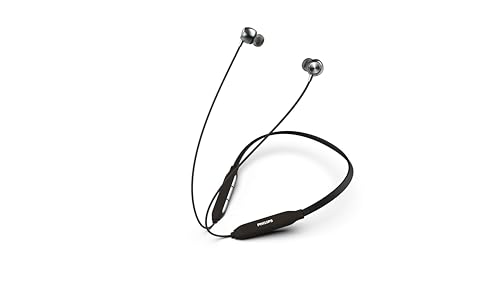 Image of Philips Audio TAN1159BK /94 Bluetooth Wireless Neckband with Mic, Magnetic Earbuds, Bombastic Rich Bass - 10 mm Drivers, 10 Mins Charge - 12 Hrs Music, 30 Hrs Battery Life, IPX4 Water Resistant (Black)