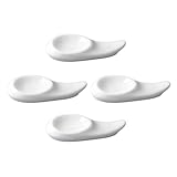 FOMIYES Soporte para Palillos Cerámico de Color Claro 4 Piezas, Reposapalillos de Forma de Lengua de Pato, Accesorio Cocina para Palillos Chinos y Cubiertos, Adecuado para Restaurantes