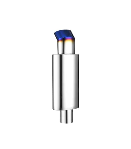 Silencieux d'échappement universel ovale 63mm courbe en acier bleu argent pour voiture sport