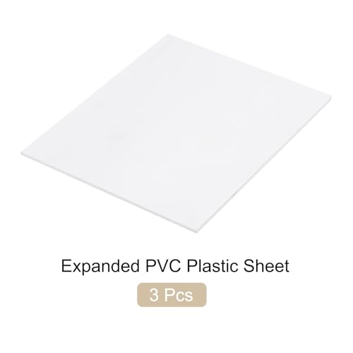 Image of Expanded PVC Plastic Sheet 7 /64 inch Thick, 8 inchx10 inch Lightweight Rigid Foam Sheet, [for Crafts Signage Displays Digital Screen Printing] - White / 3 Pcs