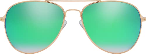 Image of The Fresh Classic Aviator Sunglasses for Men Women, Metal Frame Mirror Lens, Pilot Style, Includes Cleaning Cloth, Pouch