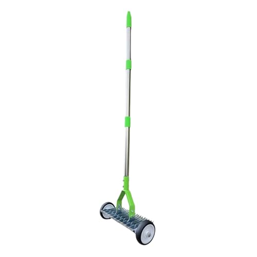 Rastrillo para césped | Ajustable de metal resistente con ruedas - Rastrillo de jardín para remoción de - para jardinería, jardinería, jardinería, eliminación de aflojamiento