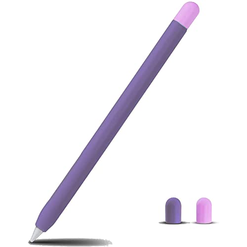 Apple Pencil 1. nesil uyumlu mor silikon kalem koruma kılıfı