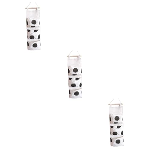 Happyyami 3 Pcs Hanging Storage Bags Wall-Side Storage Bag Zipper for Home Dorm Office