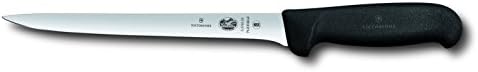 Victorinox Cutlery 8-Inch Straight Fillet Fishing Knife, Flexible Black Fibrox Handle, 8",6" (47613)