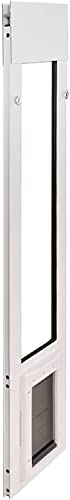 Patio Pacific Pet Door For Horizontal Sliding Windows | Pet-Friendly Flexible Flap For Cats & Small Dogs | Easy-To-Install Pet Door With Weatherproof Aluminum Frame | White, 46"-49" Window Height #TOP3