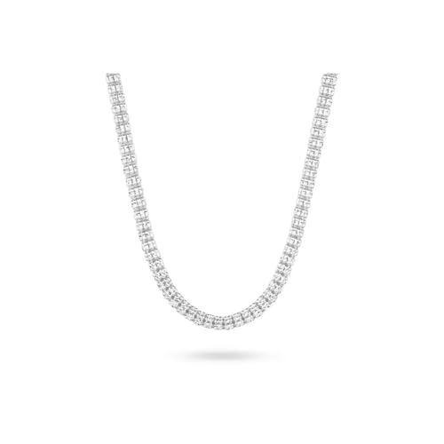 925 Sterling Silver 4mm Diamond-Cut Ice Link Chain Necklace (18 to 26 Inch)