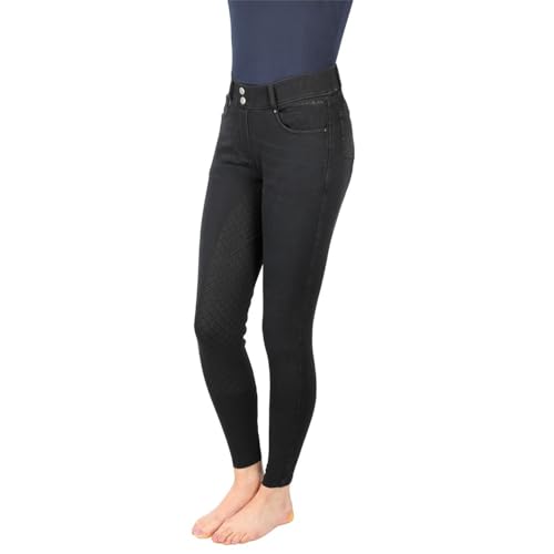HY EQUESTRIAN Elevate Denim Jodhpurs, Black, 22 US R