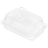 Beurrier en verre : design tendance, ce couvercle alimentaire embellira votre cuisine et vos réceptions. ses bords lisses ne vous blesseront pas les mains. sûr et pratique