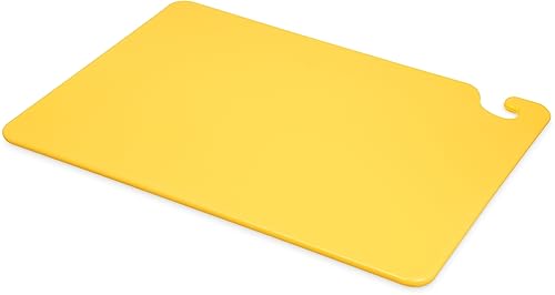 Planche à découper San Jamar CB152012YL jaune en plastique rigide avec poignée de transport