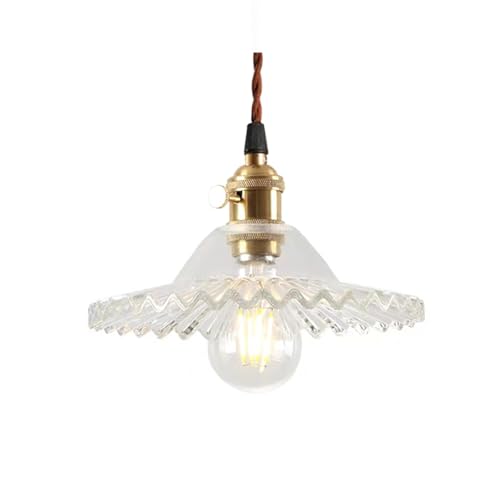 Industrielle Moderne Verre Suspension Luminaire Vintage Plafonnier Retro Eclairage de Plafond (Transparent)
