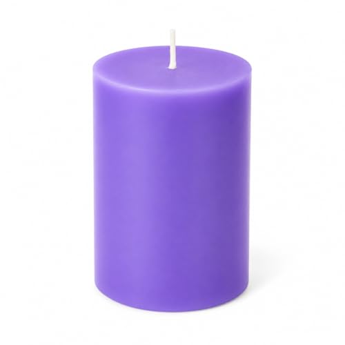 Image of AuraDecor Lavender Scented Pillar Candles Set of 2 | 25 Hours Burn Time | Essential Oil | Smokeless & Long Clear Burn | Paraffin Wax | Aromatherapy Candles for Home Decor, Relaxation & Gifting