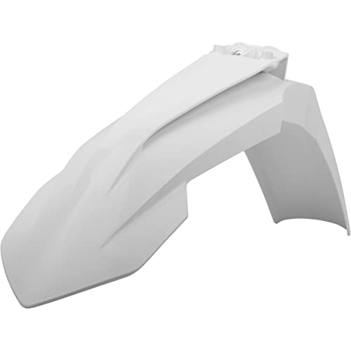 POLISPORT 8574200009 - Garde-boue avant réplique OEM en plastique brillant durable et résistant compatible avec les motos KTM en couleur blanc