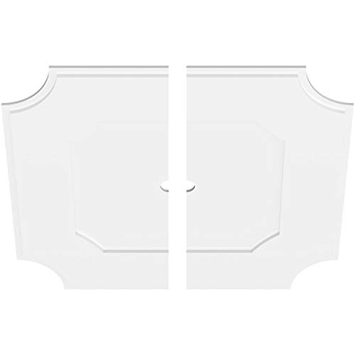 Image of Ekena Millwork CMP38LE2-02000 Locke Architectural Grade PVC Contemporary, Two Piece Urethane Ceiling Medallions 38 inchOD x 2 inchID x 22 3 /4 inchC x 1 inchP