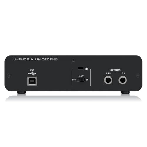 Image of Behringer UMC202HD Audiophile 2x2, 24-Bit /192 kHz USB Audio Interface with Midas Mic Preamplifiers | For Recording Microphones and Instruments