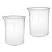 YOKIVE 2 Pcs PP Plastic Graduated Beaker, Laboratory Use | Liquid Measuring Cup, Great for Lab, Kitchen, Daily Use (Clear White, 250ML)