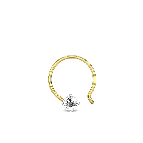 Candere By Kalyan Jewellers 18K (750) Yellow Gold And Diamond Nose Pin