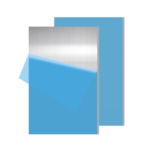 2PCS 6061 Aluminum Sheet Metal 1/8" x 8" x 16", Aluminum Plates Covered with Protective Film, Heat Treatable Aluminum Flat Bar for DIY Craft, Industry