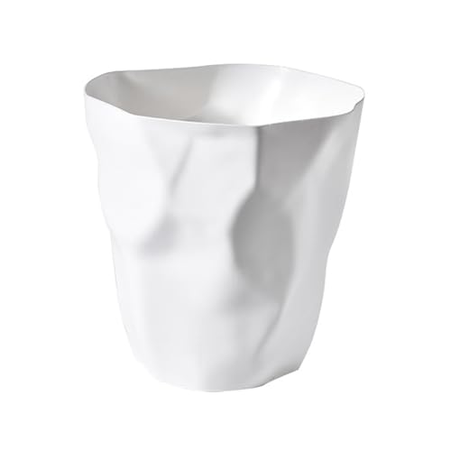 Ycauty Petite Poubelle en Plastique |Corbeille à Papier Moderne Froissée Irrégulière |Poubelle à Dessus Ouvert pour Salle de Bain, Bureau, Chambre à...