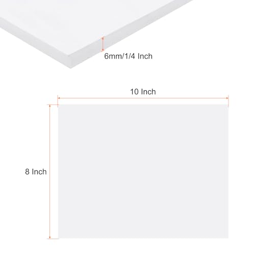 Image of Expanded PVC Plastic Sheet 1 /4 inch Thick, 8 inchx10 inch Lightweight Rigid Foam Sheet, [for Crafts Signage Displays Digital Screen Printing] - White / 1 Pcs