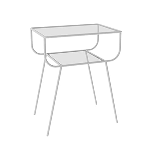 Mesa Auxiliar Mesita de noche pequeña, mesita de noche moderna, muebles de dormitorio, esquina de la mesa lateral de hierro, gabinete de almacenamiento, 1 ud. Mesillas De Noche Dormitorio ( Color : Wh