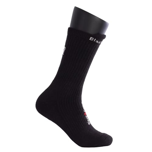 Black Crown - Calcetines Premium Altos - 70% Poliéster, 28% Algodón, 2% Elastano - Negro con Corona Blanca - Máximo Confort. (Calcetines Premium Altos, FR/ES, Números, 39, 42, Regular, Alto)