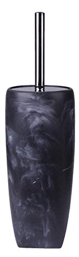 Showerdrape Octavia- Grey Marble Effect Freestanding Toilet Brush & Holder, Chrome Handle & Fittings