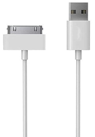 Image of THE BATTERY STORE Original 30 Pin to USB Charging and Sync Data Cable for 4 /4S /4G iPod and iPad 3rd Generation (White (APR107), 1M