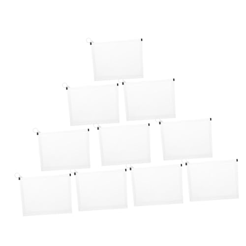 KICHOUSE 10個 加厚透明立体書類袋 チケットホルダー兼用 ジッパーデザイン 大容量多機能ペン収納ポーチ 軽量で持ち運び便利