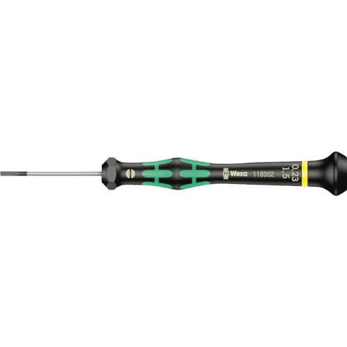 Wera 05118002003 Kraftform Micro 2035 Slotted Electronics Precision Screwdriver, 1.5mm Head, 40mm Blade Length