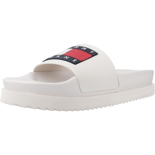Image of Tommy Jeans ELEVATED FLATFORM SLIDE White 39