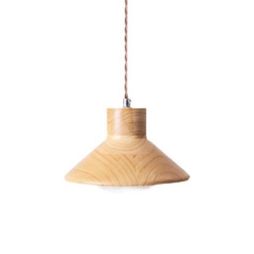 Lampe suspendue de décoration en bois noble et design industriel E27