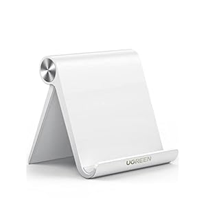 UGREEN Tablet Stand Holder Adjustable Portable Desktop Holder Dock Office Desk Accessories Compatible for iPad 10.2 iPad Pro 11 Inch iPad 9.7 iPad Mini 5 4 3 2 iPad Air iPhone 15 14 13 12 White