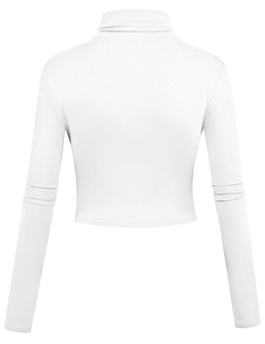 Herou Women Cropped Turtleneck Princess Costume Long Sleeve Tops White X-Large #TOP1