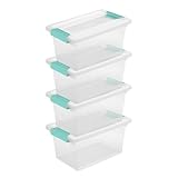 STERILITE Medium Clip Box Clear Storage Tote Container with Lid (8 Pack)