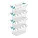 STERILITE Medium Clip Box Clear Storage Tote Container with Lid (8 Pack)