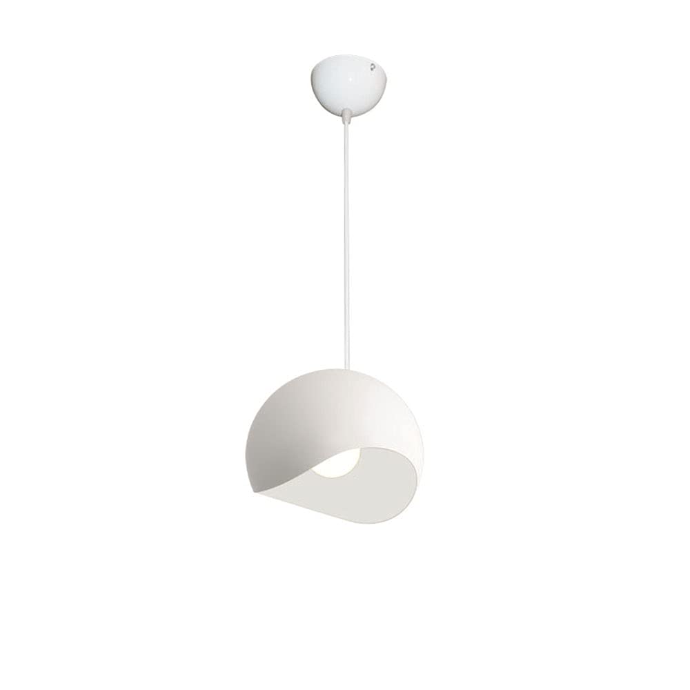 Granestner Nordic Retro Industrial Spherical Metal Chandelier - Elegant E27 Hanging Light for Restaurant, Bar, and Home Decoration(White,7.9in)