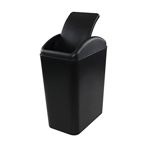 Tstorage Poubelle en plastique avec couvercle basculant - 20 l - Noir