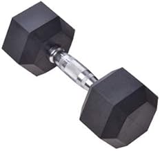 Body Maxx Rubber Encased Solid Hex Dumbbell Single Piece (One Dumbbell Only) (25 KG Single Piece)