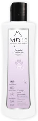 Champú para Cachorros - Champú para Perros Hidratante y Dermoprotector Vitamina D-Pantenol -pH Neutro - Suavidad y Brillo - Perfume Duradero - Vegano - Fabricado en España - 300ml - MD-10 COLLECTION