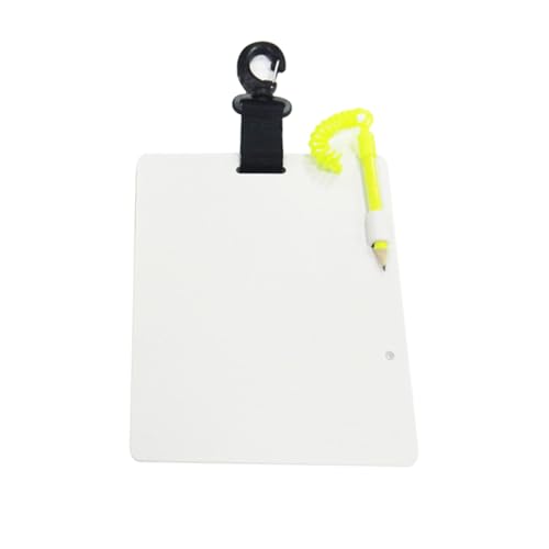 heyous 18.5x15x0.3cm Underwater Recorder Submersible Writing Tablet Matte White ABS Sheet Underwater Writing Board Diving Mat with Compass and Quick Release Buckle