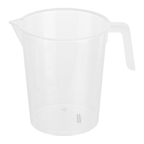 Image of Restaurantware Measuring Cup, 2 Quarts Pack of 1 Conical Spout Liquid Scaling Vessel Embossed Ml and Oz Graduations, Clear Plastic Measuring Cup with Handle, For Cooking Baking For Oil Flour
