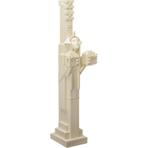 Frank Lloyd Wright - YTC Summit - Decorative Figurine - White - Sprite with Cubes