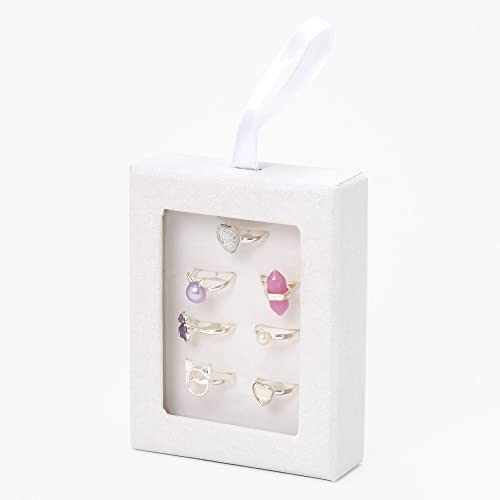 Claire's Club Little Girl Adjustable Cat Rings - Lilac, 7 Pack #TOP1