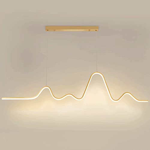 Lampe suspendue restaurant et bar avec lustre moderne réglable doré - 2