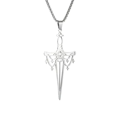 Collier croix en acier inoxydable unisexe - Bijou pendentif minimaliste