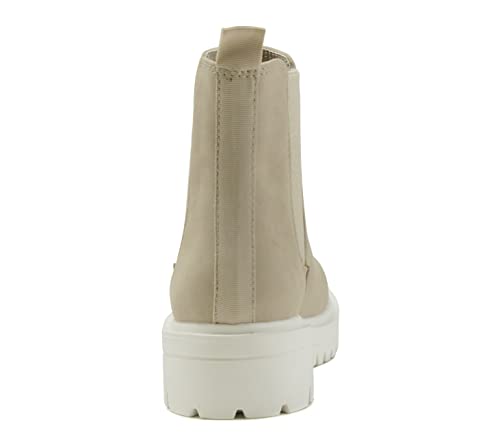 Image of Soda Pilot ~ Women Lug Sole Low Heel Chelsea Fashion Ankle Bootie w /Double Elastic Gore