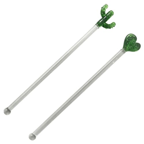 Ciieeo 2Pcs Cactus Cocktail Stirring Sticks Lightweight and Ergonomic Drink Mixers for Milk Tea and Cocktails Easy to Clean and Sticks for Bar Use