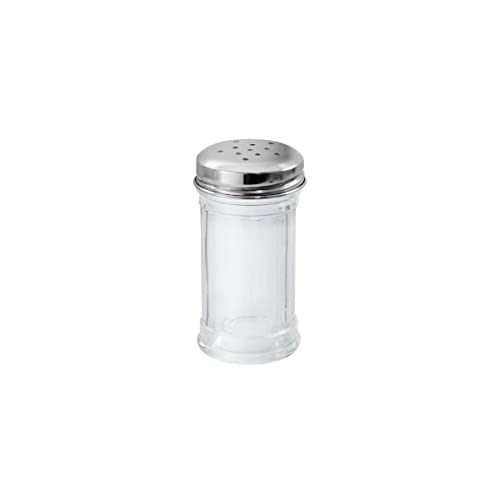 Fackelmann Bistro Dispensador, salero y pimentero, Vidrio Acero Inoxidable, Plateado, 9x4.5x4.5x9cm
