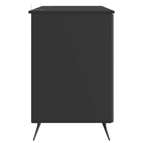 Bureau avec étagère noir pour optimiser les petits espaces informatiques - 6